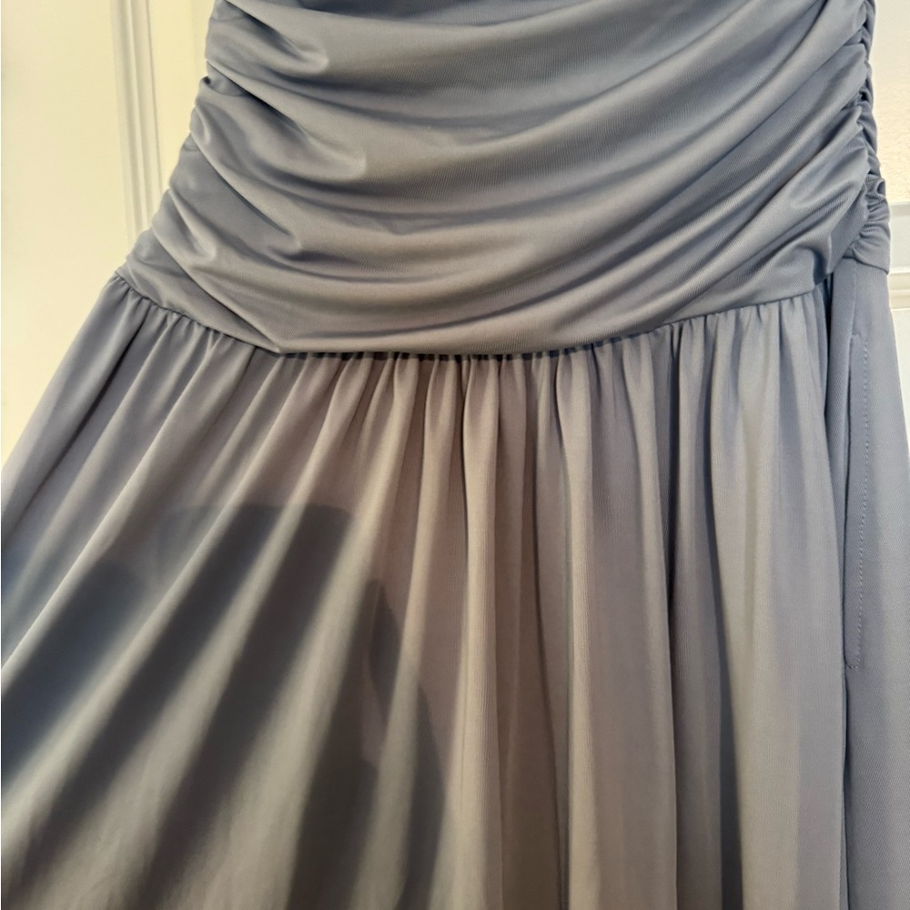 Dusty blue midi dress - Picture 2 of 5
